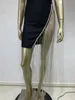 Abiti Casual Donne di Lusso Estate Sexy Senza Spalline Diamanti Cristallo Nero Mini Vestito Dalla Fasciatura Aderente 2024 Elegante Serata Club Party