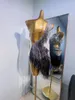 Palco desgaste feminino vestido de dança latina personalizado gradiente cor high end rumba chacha tango desempenho profissional