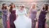 Zachte tule converteerbare bruidsmeisjesjurk met veters 2018 vloerlengte formele jurk op maat gemaakt drop 7528804