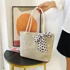 Evening Bags Silk Scarf Shoulder Fashion Large-capacity Straw Beach Bag Tote Women