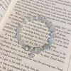 Link Armbänder Lovelink Luxus Glänzende Runde Weiß Opal Perlen Armband Für Frauen Mode Silber Farbe Crytsal Metall Anhänger Edlen Schmuck