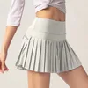 Sommarkvinnor Tennis veckad kjol med inre foder med hög midja dubbelskikt design sport sexig fitness yoga dans shorts 240304
