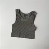 Camicie attive Donne sexy Yoga Palestra Gilet sportivo Fitness Corsa Top corto in maglia tinta unita con spalle scoperte