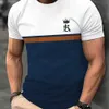 Homens camisetas Casual Imprimir Mens 3D Camiseta Stripe Roupas Verão Manga Curta Tee Harajuku Street T-shirt Diariamente Masculino Oversized O-pescoço Pulôver