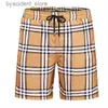 Maillots de bain pour hommes Mens Plaid Swim Shorts Summer Fashion Pantalons de plage Designers Board Short Gym Mesh Sportswear Séchage rapide Impression Vêtements Taille asiatique M-3XL 02 L240312