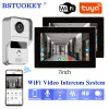 Bins Tuya Smart Wifi Video Doorbell Home Intercom Phone 1080p Rfid Wireless Door Viewer Camera Intercom 7 Inch Screen Motion Record