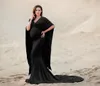 Europejska bawełna mercesyjna z szyfonami kobiet w ciąży trzepotanie ogona sukienka długa sukienka Pogna sukienka świąteczna 240309