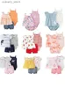 T-shirts 3 pièces bébé filles vêtements ensemble 2024 été infantile filles hauts + body + shorts coton doux Bebe filles vêtements tenues super mignon L240311