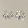 Cluster anneaux 2pcs mode brillant couple de strass violets irréguliers pour femmes hommes vintage en cristal étoile amateur de bague réglable y2k bijoux