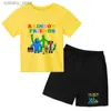 T-shirt per bambini 3-13 anni T-shirt Arcobaleno Amico Gioco Divertente Stampa Ragazzi/Ragazze Bambino a maniche corte Top + Pantaloncini Regalo di compleanno Festa Set casual L240311