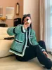 Women's Jackets Female Thickened Coat Autumn Winter Green Luxury Retro Temperament Fashion Lining Cotton Jacket