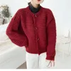 Kvinnors stickor Solid Autumn Female Sweet Cardigan Coat 2024 Vintage Sticked Women Korean Casual Long Sleeve Buttons Sweaters Elegant