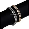 Anklets Designer Jewelry Iced Out 체인 남성 여자 앙크 레트 힙합 블링 다이아몬드 발목 팔찌 골드 Sier Cuban Link Accesso Dhaeg