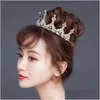 Headbands Fashionable Bride Tiara Headdress Korean Edition Ablaze Water Gets Married Handwork Alloy Crown Hair Hoop Jewelry Dhgarden Dhv6F