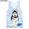 Men's Tank Tops Design Vest Men/women Cute Animal Stupid Husky 3D Print Vests Unisex Harajuku Style Bodybuilding Streetwear