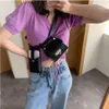 Kvinnor midja väskor pu läder mini fanny pack multifunktionell rese lady bröst bälte väska hip hop bum väska kvinnliga telefon pursar small222o