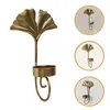 Candelabros 4pcs Metal Colgante de pared Soporte de aplique Forma de hoja Soporte de luz de té montado