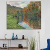Vintage Monet Oil Målning hängande konst affisch havsfält landskap väggtryck duk chic väggmålning prydnad hem dekor236g