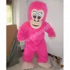 2024 hochwertiges rosa Gorilla-Affen-Maskottchen-Kostüm, Geburtstagsfeier, Anime-Thema, Kostüm, Halloween-Charakter-Outfits, Anzug