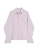 Женские блузки Yitimuceng, повседневная женская блузка 2024, корейская мода, винтажные рубашки с длинным рукавом и отложным воротником, шикарные свободные однотонные рубашки на пуговицах