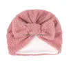 Bonnet/Crâne Caps Nouveau-né Bébé Couleur Unie Bowknots Enfants Hiver Bonnet Chapeau Infantile Chaud Chapeaux Décor De Fête Accessoires De Mode Drop D Dhndh