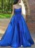 Modest Long Lace Jumpsuits Evening Party Gowns with Overskirts Elegant Sweetheart Neck Royal Blue Prom Dresses 20195440818