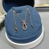 Designer Freds Necklace Versione Seiko Versione Full Diamond Horseshoe Neckle Grand Size Lavata con 18k Rose Luce Luce di nicchia Sterling Sterling Silver Lucky Not