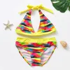 Costumi da bagno da donna 2-14 anni Costume da bagno per ragazze Due pezzi Bikini Set per bambini Costume da bagno per bambini Costumi da bagno Biquini Infantil-ST139