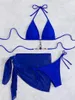 Kvinnors badkläder sexig kristallbikini Push Up Women Triangle Swimsuit 3 Pieces Diamond Biquini w/ Mesh Dress Bathing Suits Beach Wear