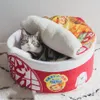 Kattenbedden Meubels Huisdierproducten Voor Wintertent Grappige Noedels Kleine Hondenbed Huis Slaapzak Kussen Katten Pluche Accessoires277V