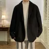Мужские костюмы, шерстяная куртка в японском стиле ретро, зимняя утолщенная свободная повседневная уличная куртка большого размера, мужская одежда