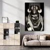 아프리카 벽 예술 원시 부족 여성 캔버스 그림 현대 가정 장식 흑인 여성 사진 인쇄 장식 그림 mural305f