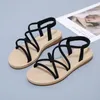 2024 New Fashion Women Sandals Summer Flat Fairy Style Sandals 여성 편안 로마 여성 신발 여성 샌들