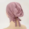 Sciarpe Hijab interno Sottocappuccio Elasticizzato Cravatta posteriore Berretto in jersey Foulard islamico Cofano Foulard femminile Copricapo Turbante arabo Mujer Regolare