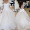 Champagne Little Girls Bridesmaid Dress Flower Girl Dresses Ball Gown Kids Tutu Lace Wedding Party Pageant First Communion 240309