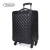 Beasumore rétro Pu cuir bagages à roulettes ensembles Spinner pouces femmes haute capacité valise roues hommes cabine chariot J220707210V