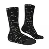 Chaussettes pour hommes, chaussettes amusantes et folles pour hommes, Science, tableau noir, motif chimique, Harajuku, respirant, imprimé, équipe, cadeau sans couture