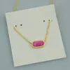 Mit kostenloser Staubbeutel rosa Farbe Türkis Anhänger Halskette Halskette Real 18k Gold Plattes Bangles Glitter Schmuck Brief Geschenk Mode Mode Mode Mode