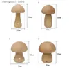 Lampes Abat-jour Champignon en bois LED Veilleuse avec interrupteur tactile Lampe de table de chevet pour chambre à coucher Chambre d'enfant Lampes de nuit L240311