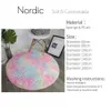 Rainbow Colorful Soft Fluffy Carpet Girl Round Hairy Area Rug för sovrumsdekoration matta raggy bredvid Mat Princess Style Y2005185Z