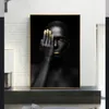 Seksi Afrika Siyah Altın Kadın Resimleri Tuval Baskılar Dekoratif Boyama Duvar Sanatı Oturma Odası Posterleri Çerçeve NO299G