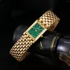 Montres-bracelets Berny Golden Femmes Montre-bracelet Montre de luxe Square Femme Horloge Quartz Acier inoxydable Mode Dames Or