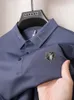 Polos pour hommes haut de gamme marque mode Badge imprimé à manches longues POLO chemise 2024 printemps revers T-shirt décontracté haut résistant aux rides