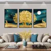 Paintings Golden Art Deer Money Tree Wall Picture Islamic No Frame Abstract Moon Canvas Printing Poster Still Life255a