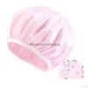 Gorro / Gorros de calavera Color sólido Impermeable Satén Baño Sombrero Gorro para mujeres Hombres Trabajo elástico Cuidado del cabello Decoración Accesorios de moda Drop del DHDFV