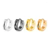 Hoop Earrings Ear Hoops Titanium Steel Cartilage Piercing Korean Fashion Zircon Simple Gold Plated Retro Buckle For Women KBE140