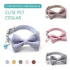 Adjustable Dog Collars Bowtie With Cute Bow Bells Durable Soft Comfortable Cat Collars For Small Medium Dogs Cats Accessories211d