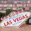 Las Vegas Decoration Metal Painting Welcome Signs Led Bar Wall Decor292T