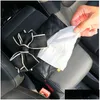 Other Interior Accessories New Cute Bowknot Car Seat Headrest Hanging Tissue Box Holder Mti-Function Leather Paper Tower Organizer Sty Dhhgz