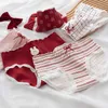 Külot Kadın Kadın Külot 5 PCS Seksi Pamuk Tanga İç Çamaşırı Kadın Çamaşırı Dikişsiz Kılavuzlar Çok Sevimli Külot Ruffles Genç Kızlar Tatlı Kawaii Tangs LDD240311